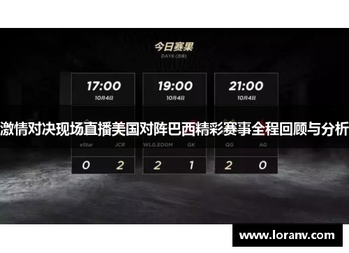 激情对决现场直播美国对阵巴西精彩赛事全程回顾与分析